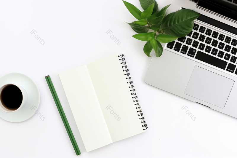 一杯咖啡与笔记本放在白色的桌面上,高清,摄影图,摄影图片,图片大全,摄影图免费下载
